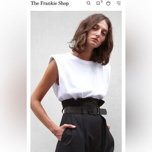 The Frankie Shop Eva Padded Shoulder Muscle T-Shirt - White Size Extra Small